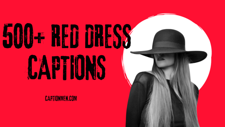 red dress captions